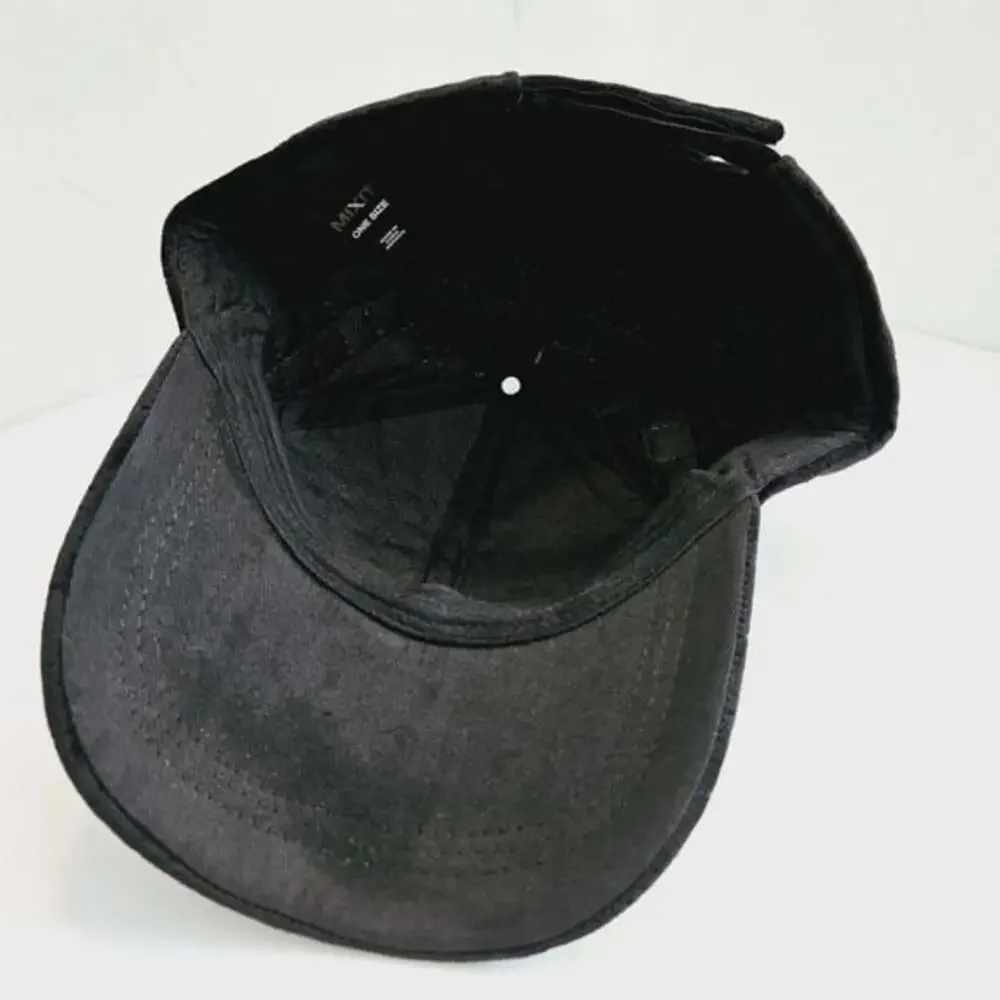 MIXIT Velvet Crosshatch Black Adjustable Women's Baseball Hat Cap